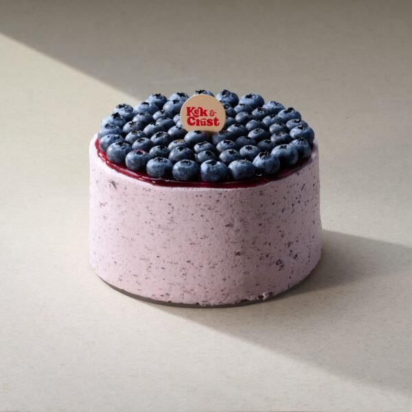 Blueberry Cream Cheese Cake with blueberry glaze and vanilla sponge