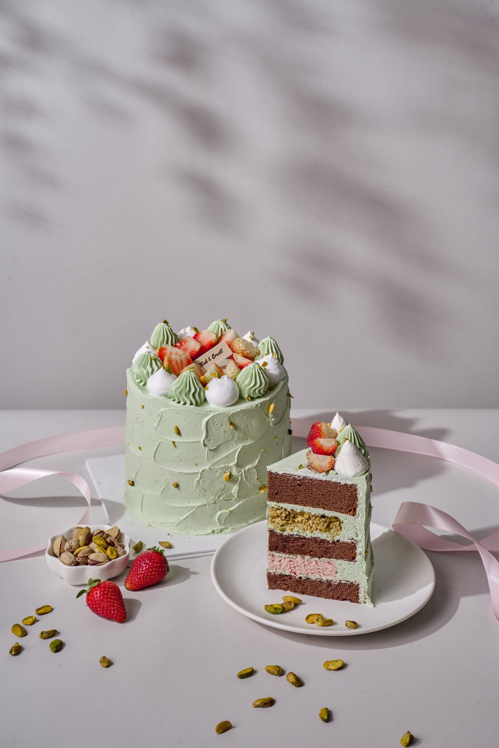 Strawberry Pistachio cake