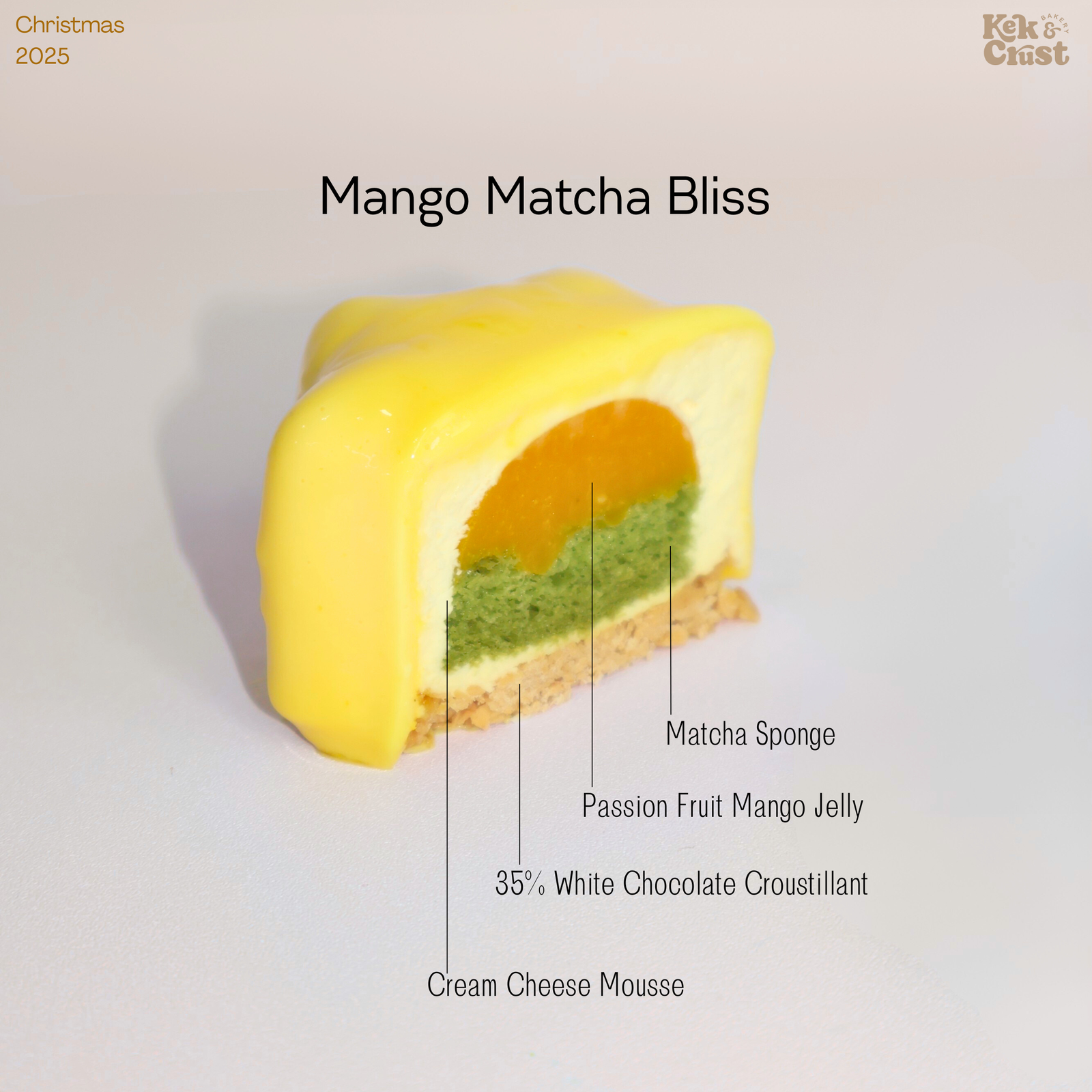 Mango Matcha Bliss Petit Gateaux Cake for Xmas KL Malaysia