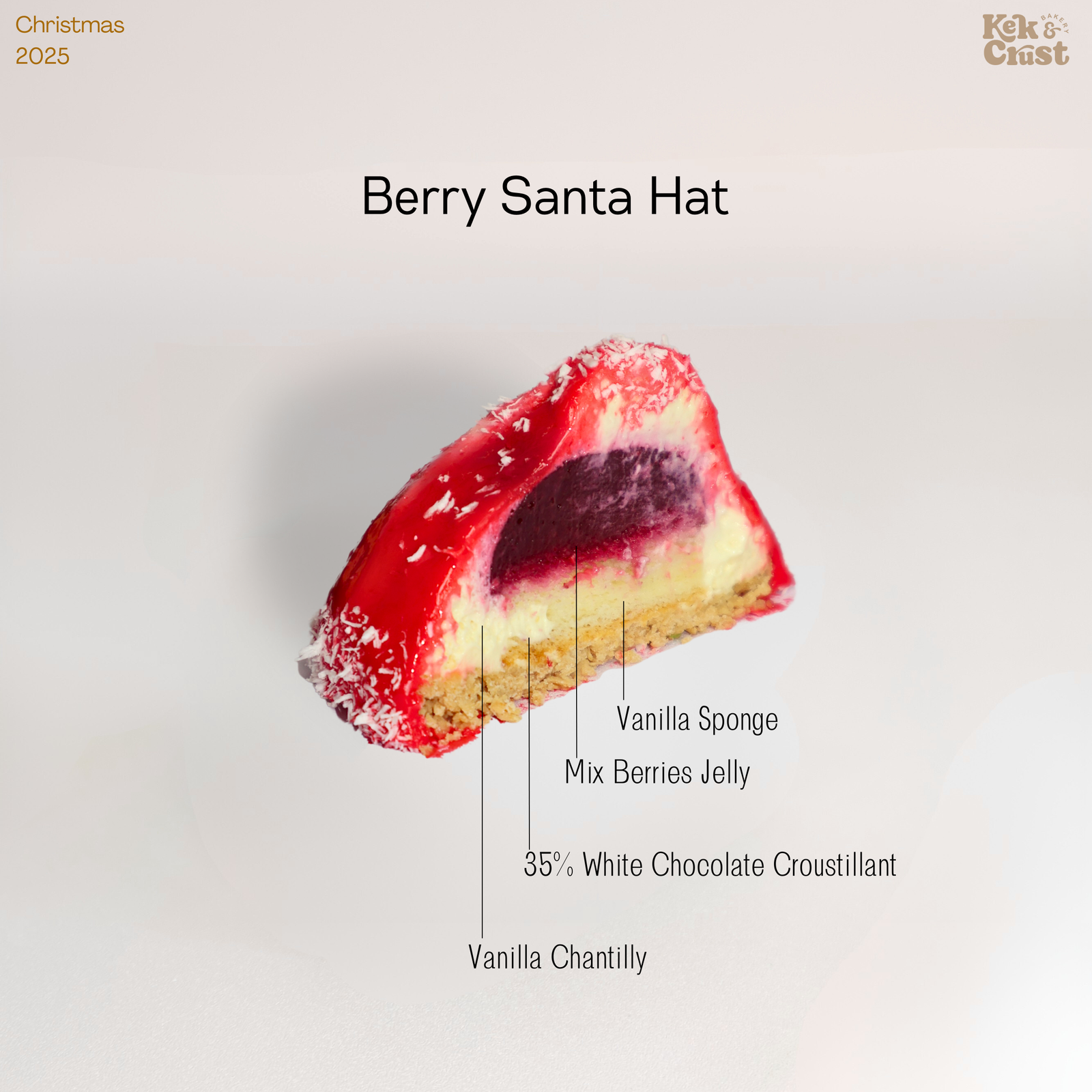 Berry Santa Hat Cake for Xmas KL Malaysia