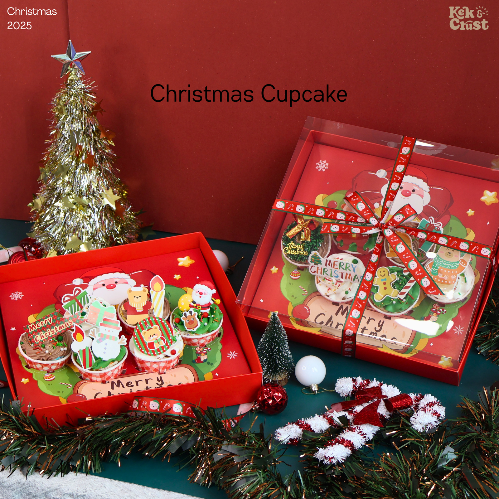 Cupcake of Christmas Box Gift Set - Kek and Crust KL Malaysia