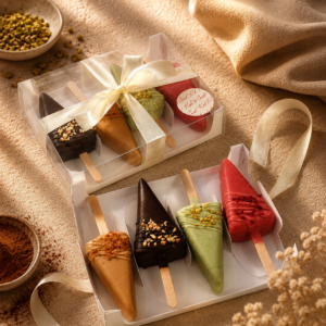 4-Piece Cheesecake Cakesicles Gift Box by Kek & Crust with handcrafted premium cheesecake desserts.