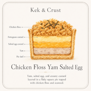 Chicken Floss Yam Salted Egg Square Pie
