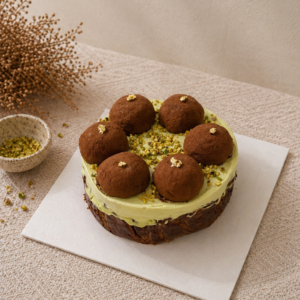 Pistachio Dubai Chocolate Burnt Cheesecake