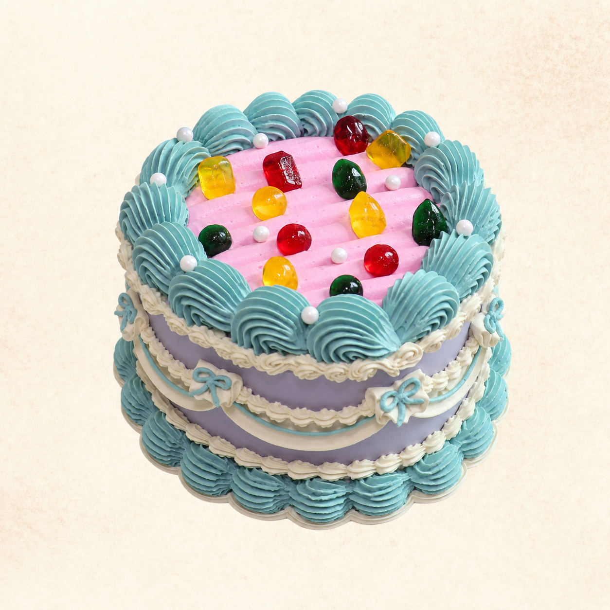 Pastel Ruffle Vintage Cake - Image 2