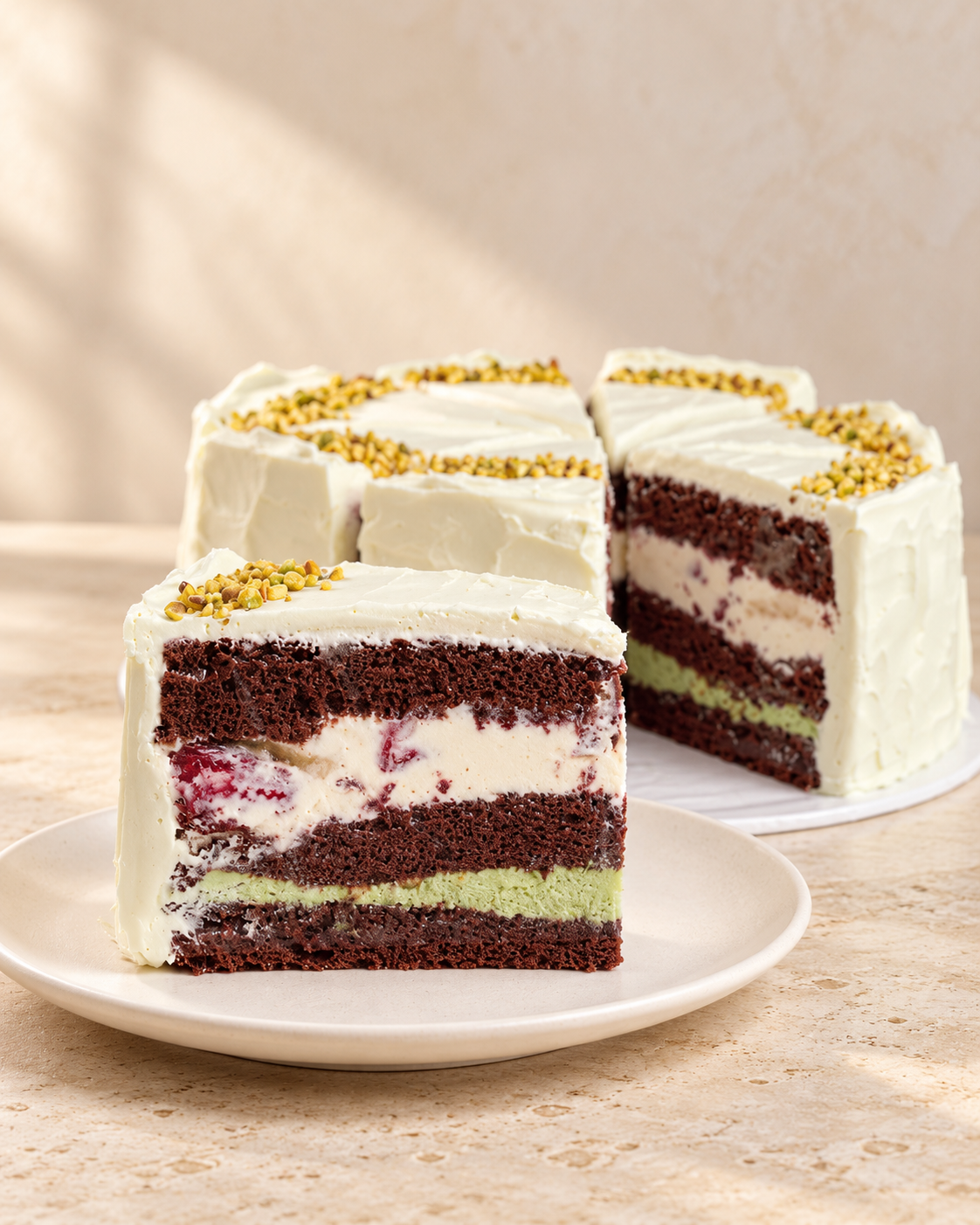 Pistachio Strawberry Cake