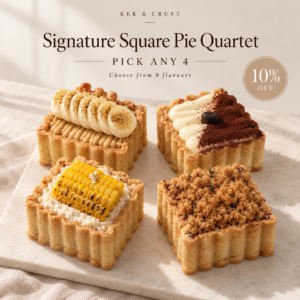 Mix and Match Square Pies by Kek & Crust featuring four assorted handcrafted square pies